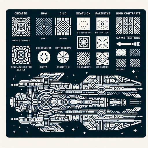 A spaceship Single Game Texture. In-Game asset. 2d. Blank background. High contrast. No shadows.