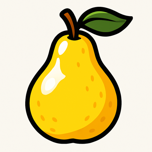Shiney pear vector.
In-Game asset.  2d.  High contrast.  No shadows