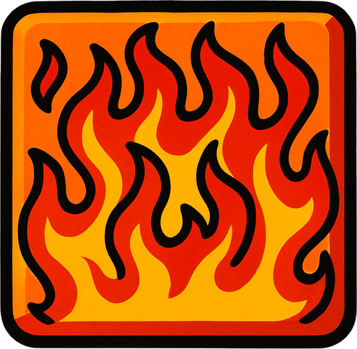 fire block background.
In-Game asset.  2d.  High contrast.  No shadows. cartoon. draw