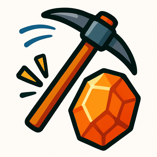 Kazma cevheri kazma hareketli resmi..
In-Game asset.  2d.  High contrast.  No shadows