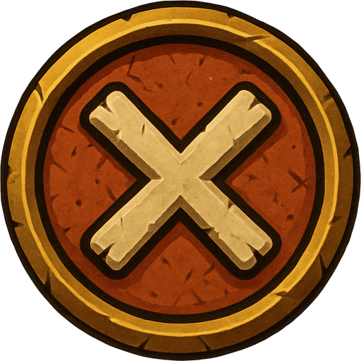 medieval X close button.
In-Game asset.  2d.  High contrast.  No shadows