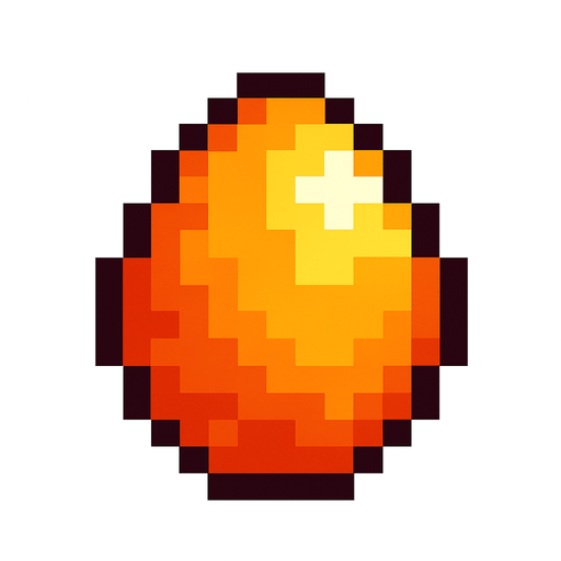 A Pixelated Egg.
In-Game asset.  2d.  High contrast.  No shadows