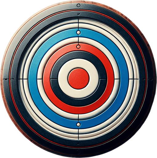Is a top-down circular image, ideally 60–70 pixels in diameter.

Has a realistic or slightly stylized design (classic carrom striker look).

Has a white outer ring, with either a red, blue, or black inner design..
Single Game Texture.  In-Game asset.  2d.  Blank background.  High contrast.  No shadows
