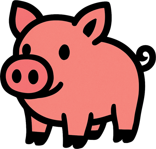 Pig.
In-Game asset.  2d.  High contrast.  No shadows