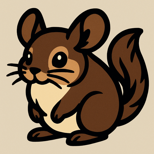 Chinchilla.
In-Game asset.  2d.  High contrast.  No shadows