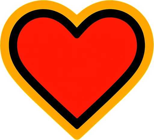 Kalp logosu oluştur Can.
In-Game asset.  High contrast.  No shadows