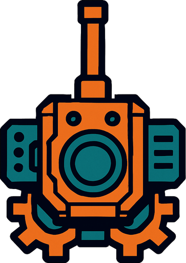 Top atan makina yukardan bakış.
In-Game asset.  2d.  High contrast.  No shadows