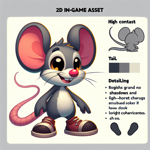 topolino.
Single Game Texture. In-Game asset. 2d. Blank background. High contrast. No shadows.