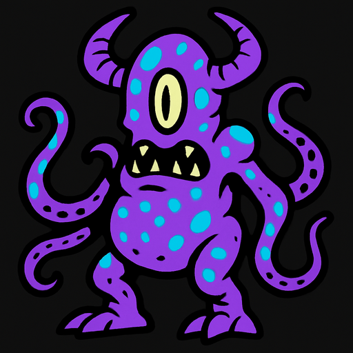 alien creature drawing.
In-Game asset.  2d.  High contrast.  No shadows