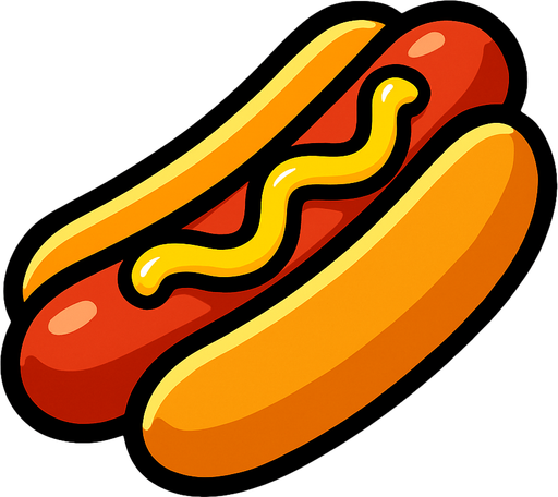 hot dog.
In-Game asset.  High contrast.  No shadows