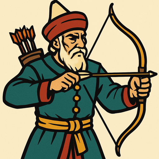 Senior archer from the Ottoman period.
In-Game asset.  2d.  High contrast.  No shadows