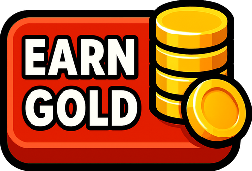 button when clicked earn gold.
In-Game asset.  2d.  High contrast.  No shadows