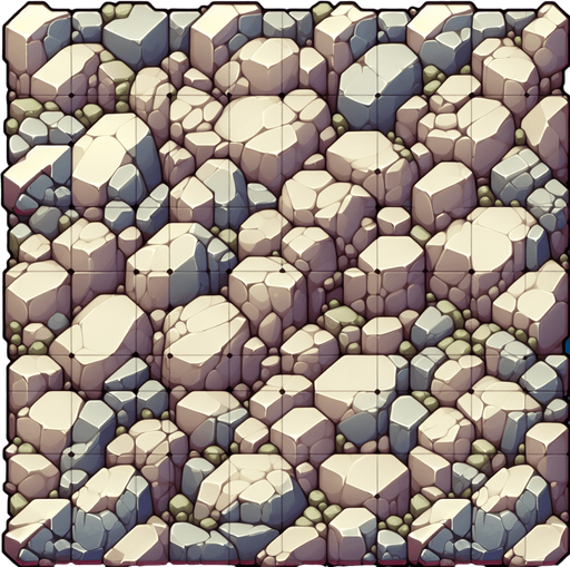 A square tileable rock terrain tile WITHOUT BBORDER.
Single Game Texture. In-Game asset. 2d.  No shadows. No Border