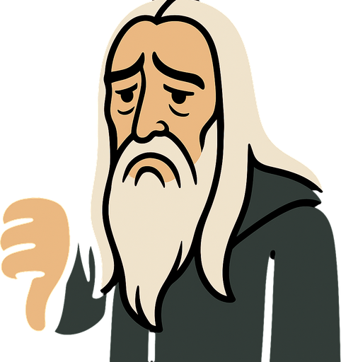 Tamamen aynı sanatsal formda ama parmağını aşağı indirip üzülen SARUMAN olacak