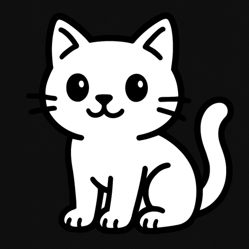 White cat.
In-Game asset.  2d.  High contrast.  No shadows