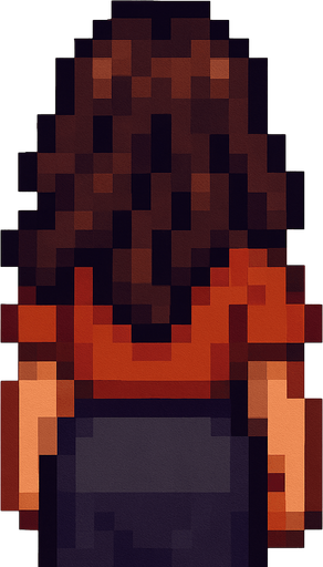 Make different variations this pixel art change clothes, change hairstyle