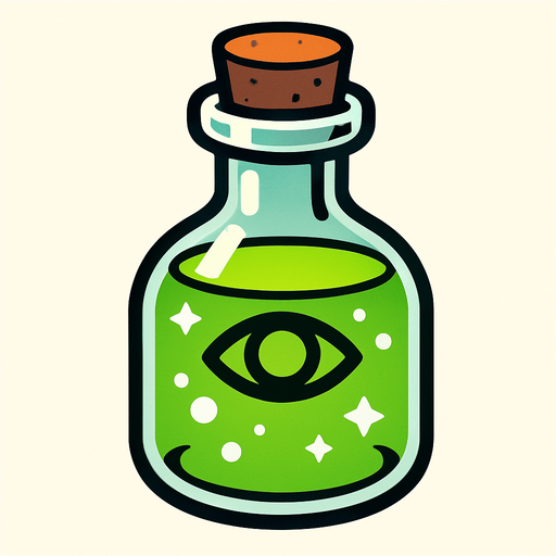 görünmezlik iksiri.
In-Game asset.  2d.  High contrast.  No shadows