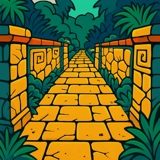 A background in a style similar to the Temple Run game with wrapped.
In-Game asset.  2d.  High contrast.  No shadows
