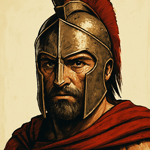 a realistic face of a spartan warrior.
In-Game asset.  2d.  High contrast.  No shadows