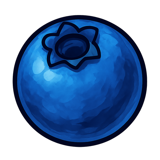Blueberry.
Single Game Texture.  In-Game asset.  2d.  Blank background.  High contrast.  No shadows