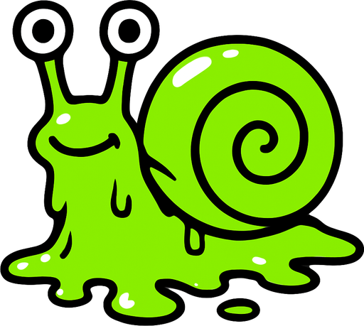 slimeSnail.
2d.  High contrast.  No shadows