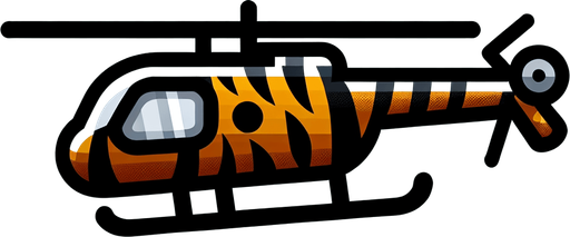 tiger stripe helicopter war.
Single Game Texture.  In-Game asset.  2d.  Blank background.  High contrast.  No shadows