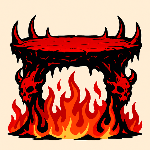 a hell platform.
In-Game asset.  2d.  High contrast.  No shadows