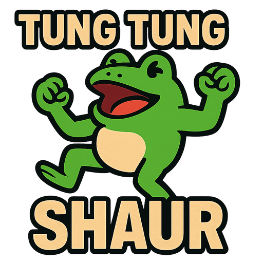 tung tung tung shaur meme.
In-Game asset.  2d.  High contrast.  No shadows