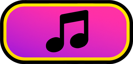 yatay müzik notası şeklinde bir buton.
In-Game asset.  2d.  High contrast.  No shadows