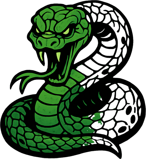 harry potter temasında korkutucu bir yılan yeşil renkte.
In-Game asset.  2d.  High contrast.  No shadows