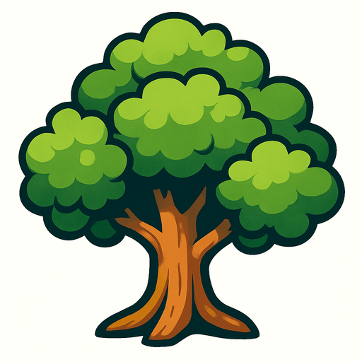 Ağaç.
In-Game asset.  2d.  High contrast.  No shadows