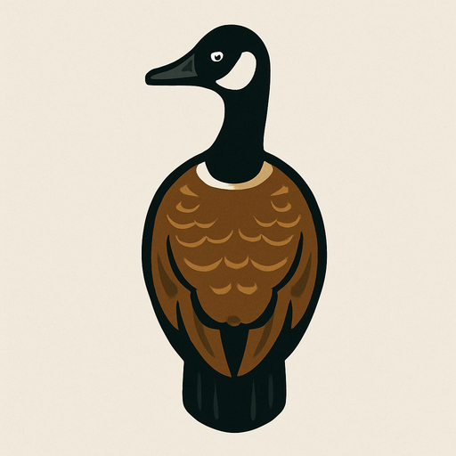 A normal Canada goose. Nothing special..
In-Game asset.  2d.  High contrast.  No shadows. Top down view