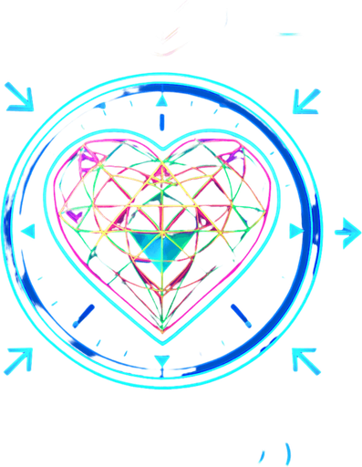 Spherical round directional arrows Neon cyberpunk mobile game trackpad too down flat 3d 2d hologram futuristic magic occult chic