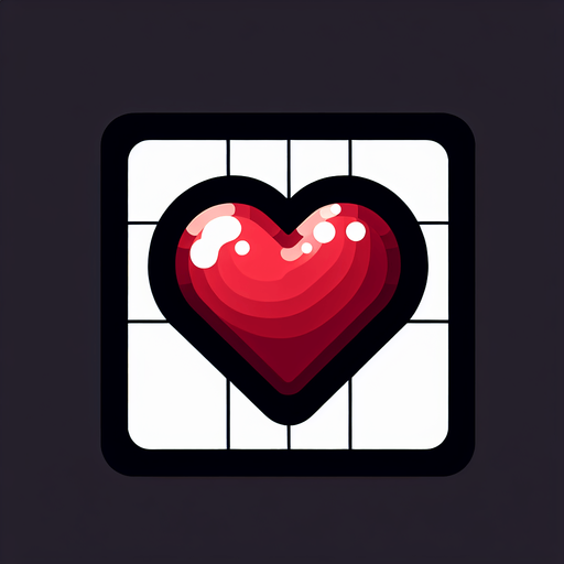 сердце.
Single Game Texture. In-Game asset. 2d. Blank background. High contrast. No shadows.