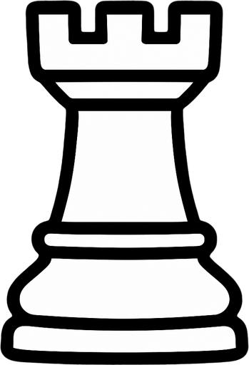 White Rook Chess.
In-Game asset.  2d.  High contrast.  No shadows