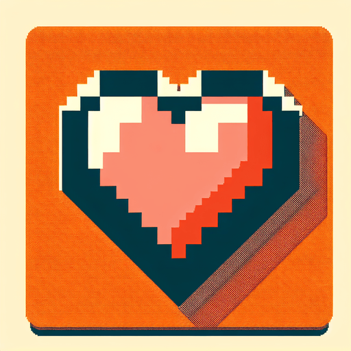 Heart icon 
Retro game.
Single Game Texture. In-Game asset. 2d. Blank background. High contrast. No shadows.
