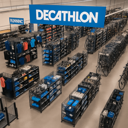 this is a bird's eye view of the inside of the decathlon store