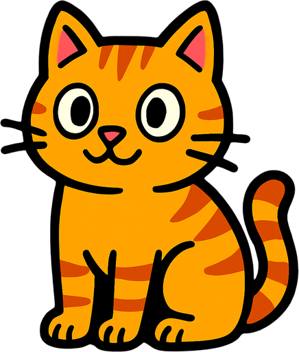 Cat.
In-Game asset.  2d.  High contrast.  No shadows