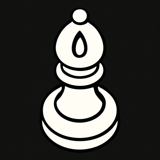 Chess bishop white view frome above.
In-Game asset.  2d.  High contrast.  No shadows