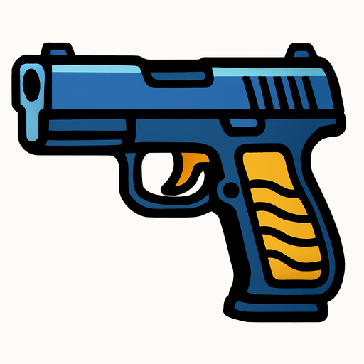 Gun.
In-Game asset.  2d.  High contrast.  No shadows