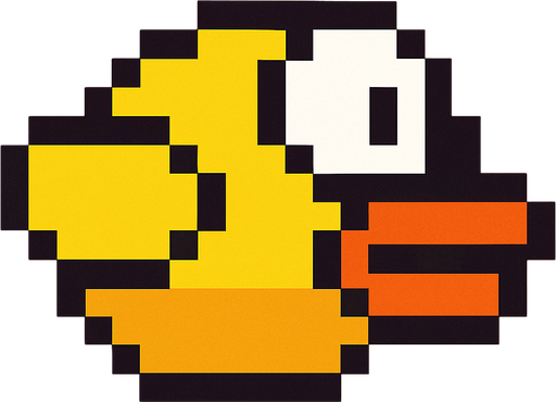 a bird like flappy bird but they are not same
In-Game asset.  2d.  High contrast. pixel
