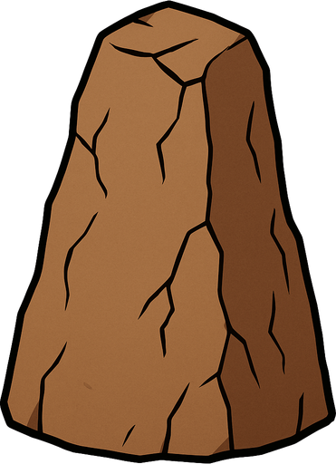 tall rock, brown, very solid, really thick black outline
