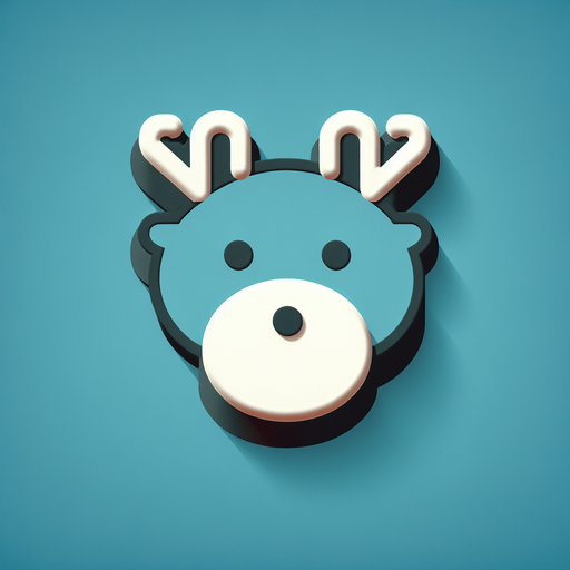 one cute christmas reindeer head. plastic style. Single Game Texture. In-Game asset. 2d. Blank background. High contrast. No shadows.