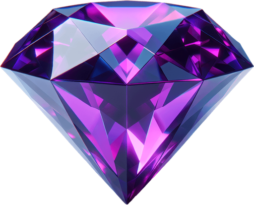 3d purple diamond.
In-Game asset. 3d. Blank background. High contrast. No shadows.