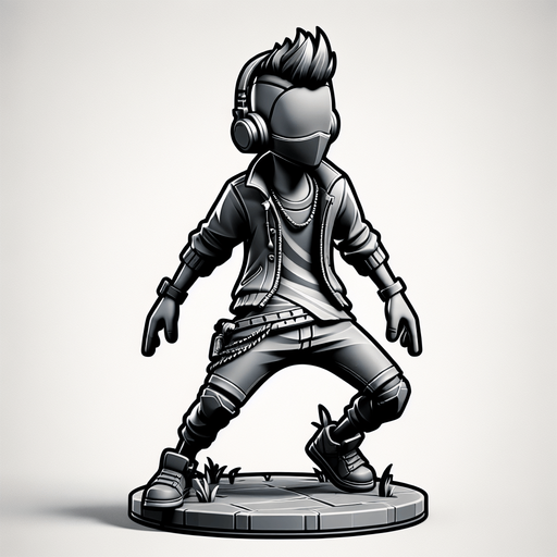 Dj alok character from free fire.
Single Game Texture. In-Game asset. 2d. Blank background. High contrast. No shadows.