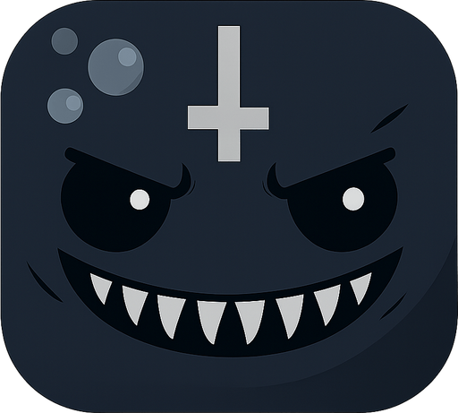 Bunun hiç birşey ni değiştirme sadece rengini koyu  mavi ve açık gri ve alnına ters haç koy ve arkaplanı olmasın