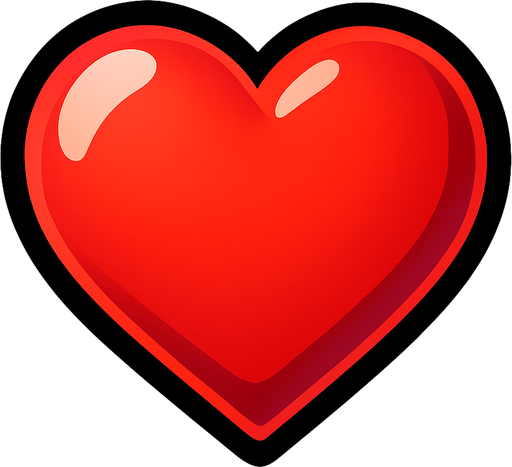 Kalp 3d.
In-Game asset.  2d.  High contrast.  No shadows