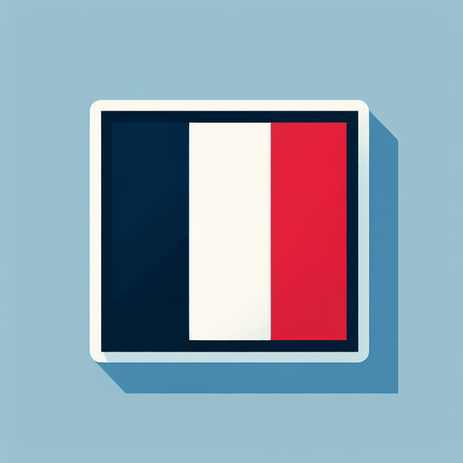 france flag. solid colors. flat..
Single Game Texture. In-Game asset. 2d. Blank background. High contrast. No shadows.