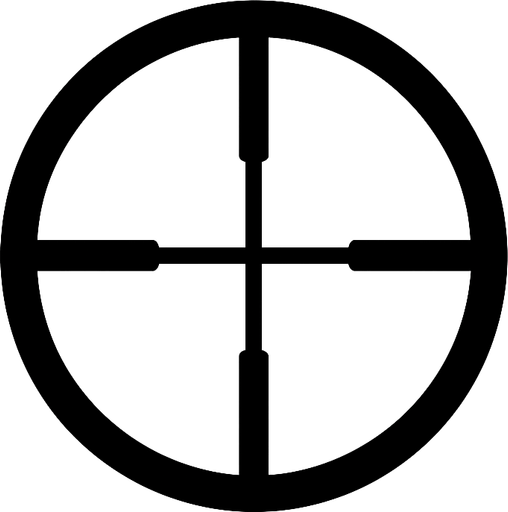 crosshair.
In-Game asset.  2d.  High contrast.  No shadows