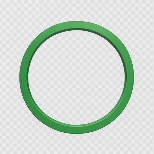 Simple green ringline with transparent inner. Front view